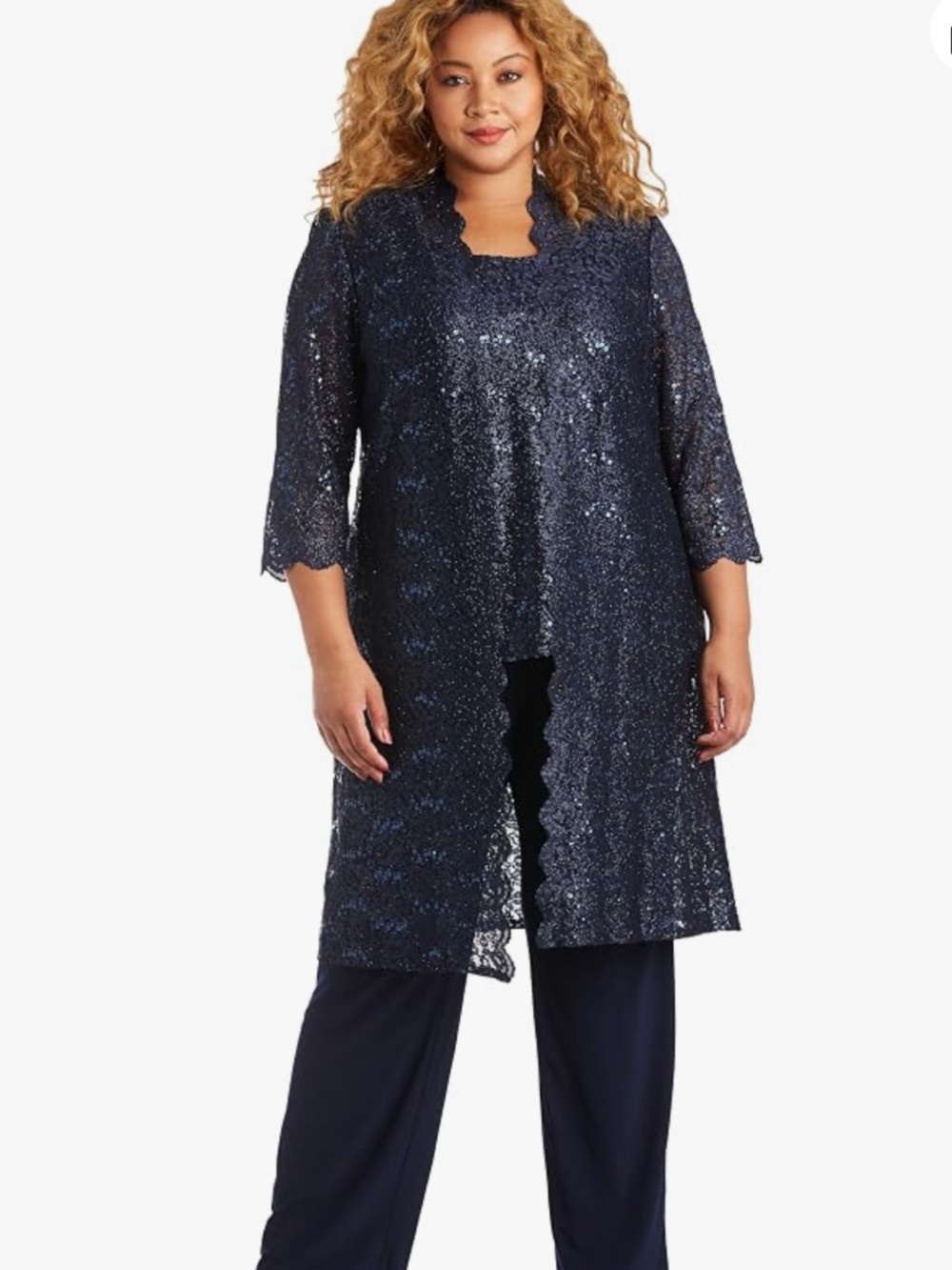 3 pc Glitter Lace Duster SepGlam Evening Layer